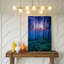 Toile, "Mystical Forest Scene At Twilight" mettant en vedette des arbres imposants avec art mural, Troncs élancés et feuillage dense-1482020072
