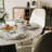 Vera 5/7 Pieces Modern Dining Room Sets, Pre-Assembly Round Dining Table Sets, Glossy Sintered Stone Tabletop Kitchen Dining Table Set With PU Upholstered Chairs-1610133268-1582342090-1582342088
