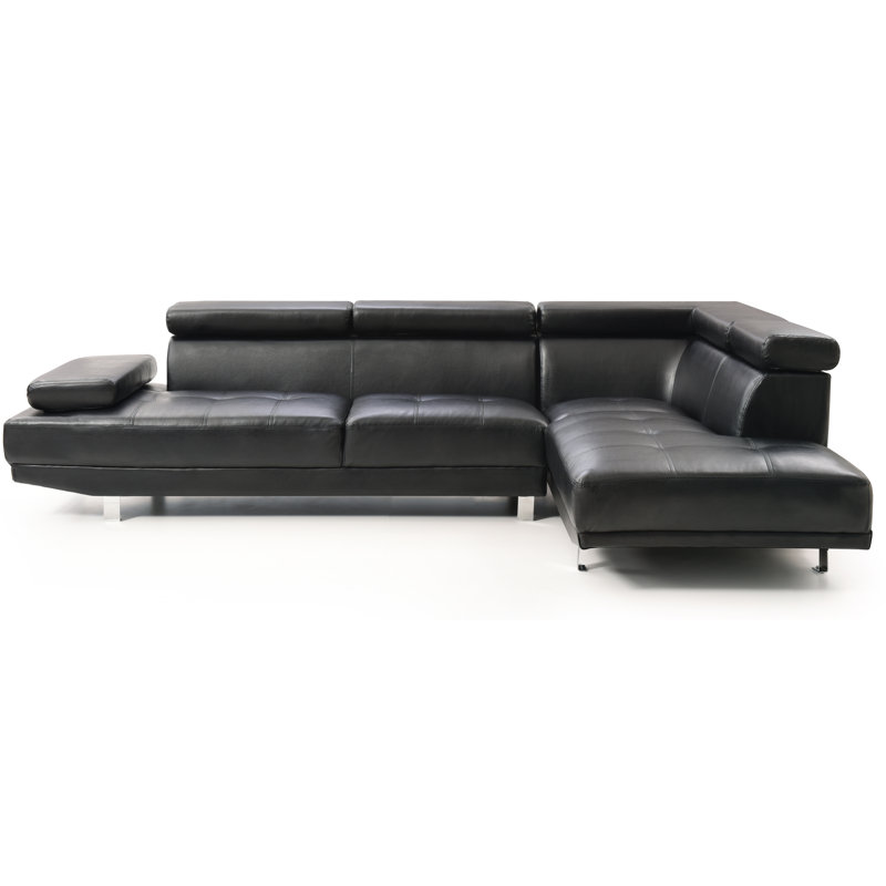 Canapé modulaire Riveredge G448-SC (sans repose-pieds), noir, Similicuir noir
