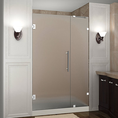 Nautis 34" x 72" Hinged Completely Frameless Shower Door