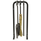 Handcrafted 4 Piece Steel Fireplace Tool Set