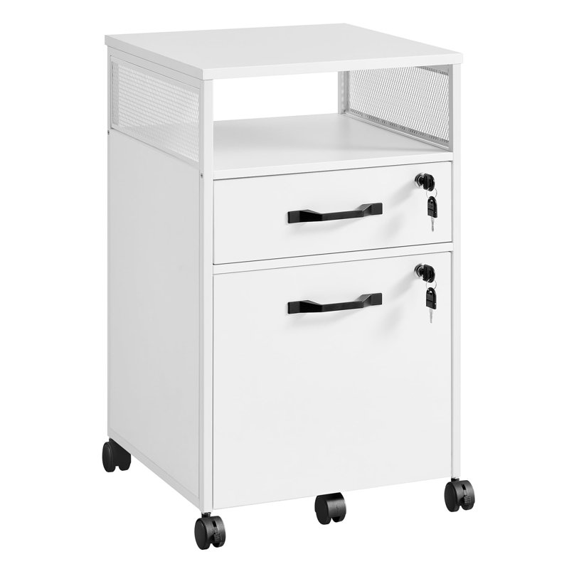 42cm Wide 2 -Drawer Mobile File Cabinet, White