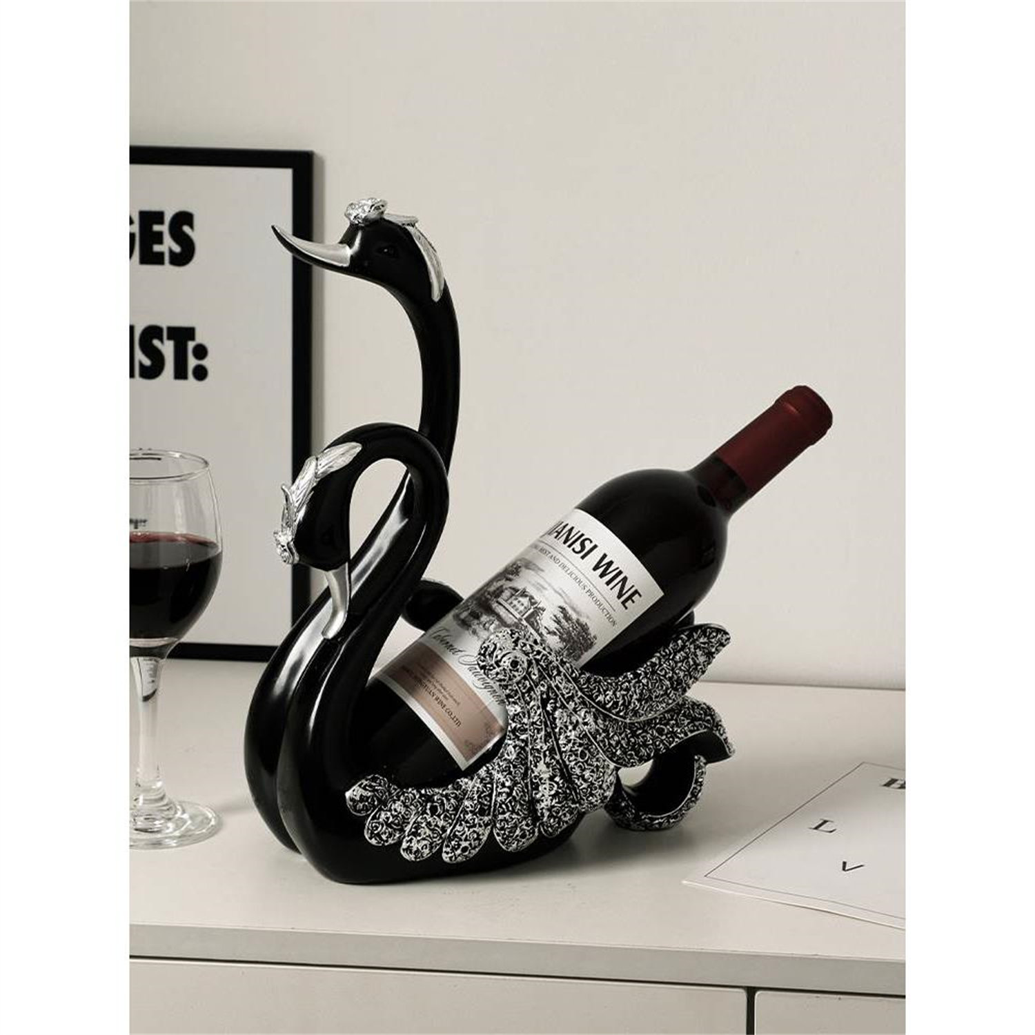 Rosdorf Park Jubaeth Tabletop Wine Bottle Rack Black | Wayfair
