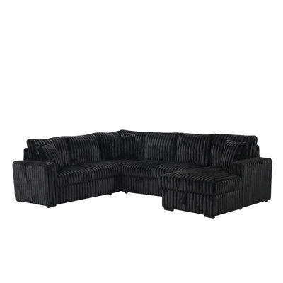 Sonic Black Sectional With Pull-Out Bed