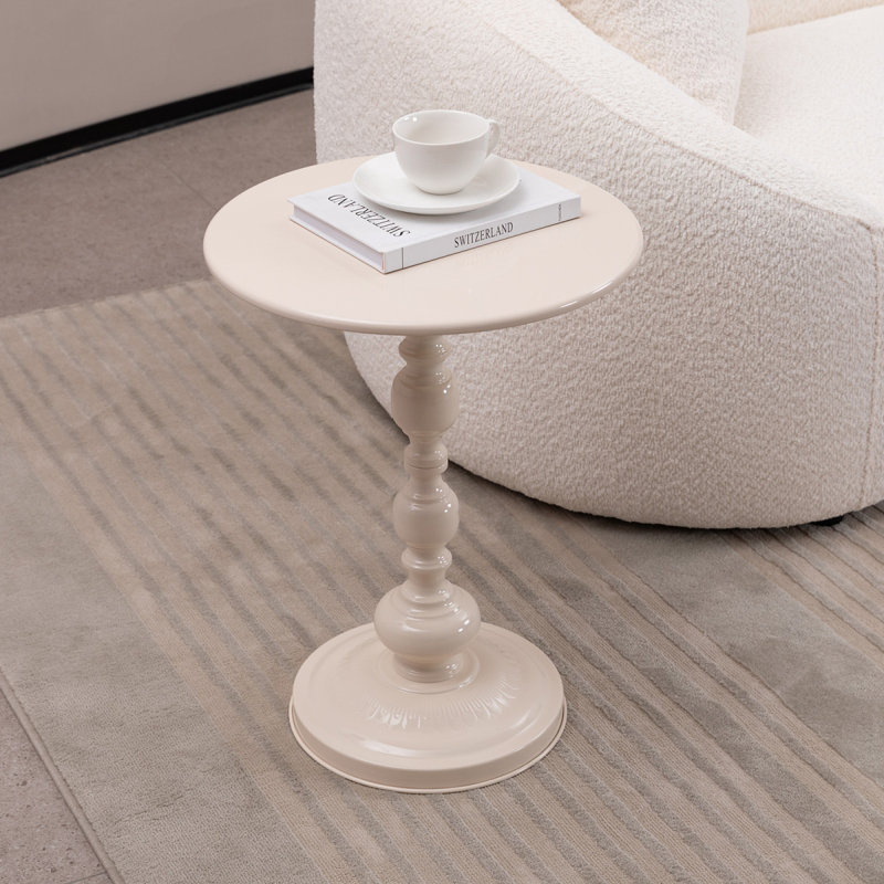 Table basse en métal vintage, table d'appoint ronde pour table de chevet et table d'appoint