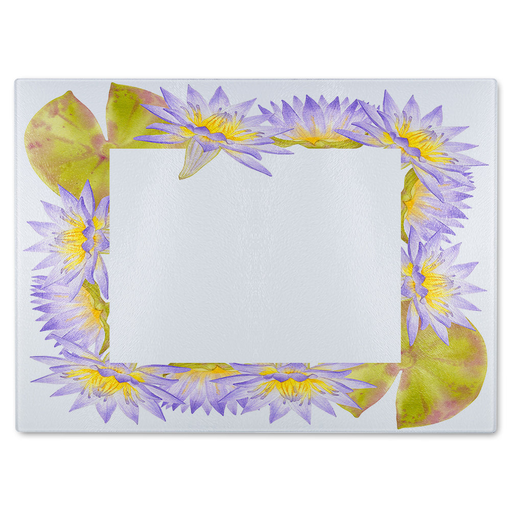Flowers Glass Chopping Board