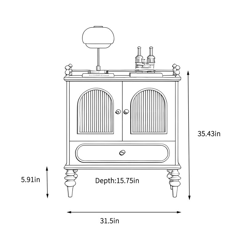 Simple armoire à thé et à eau domestique, Crème, crème