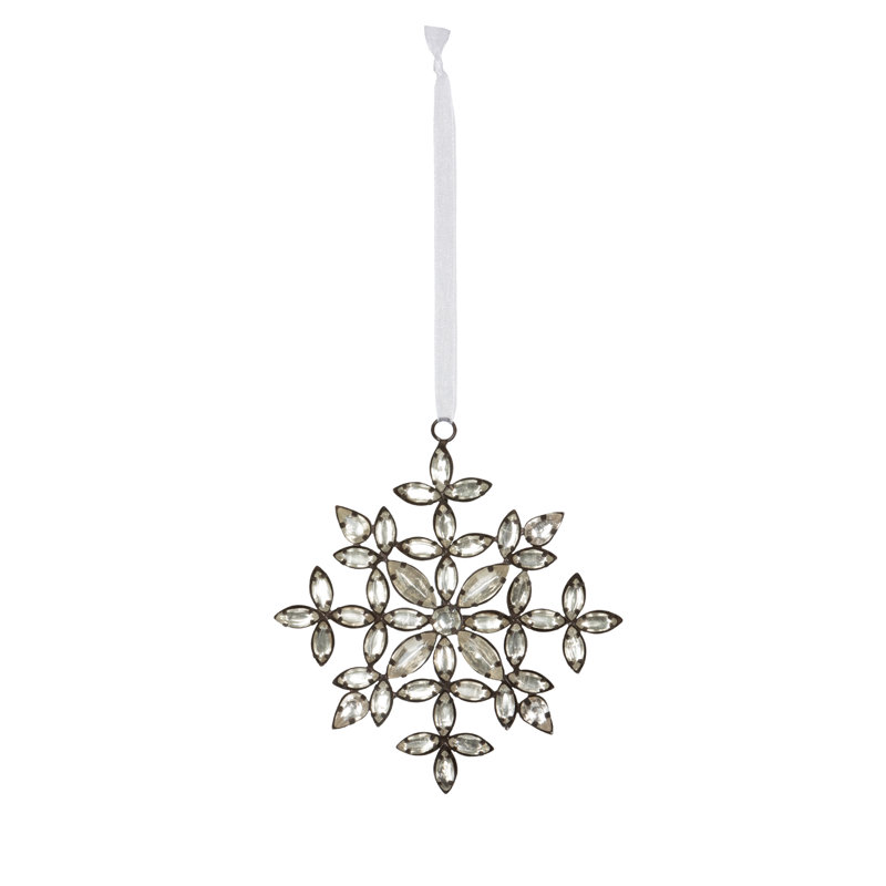Joyeux Noel 4.25'' Snowflakes Hanging Figurine Ornament