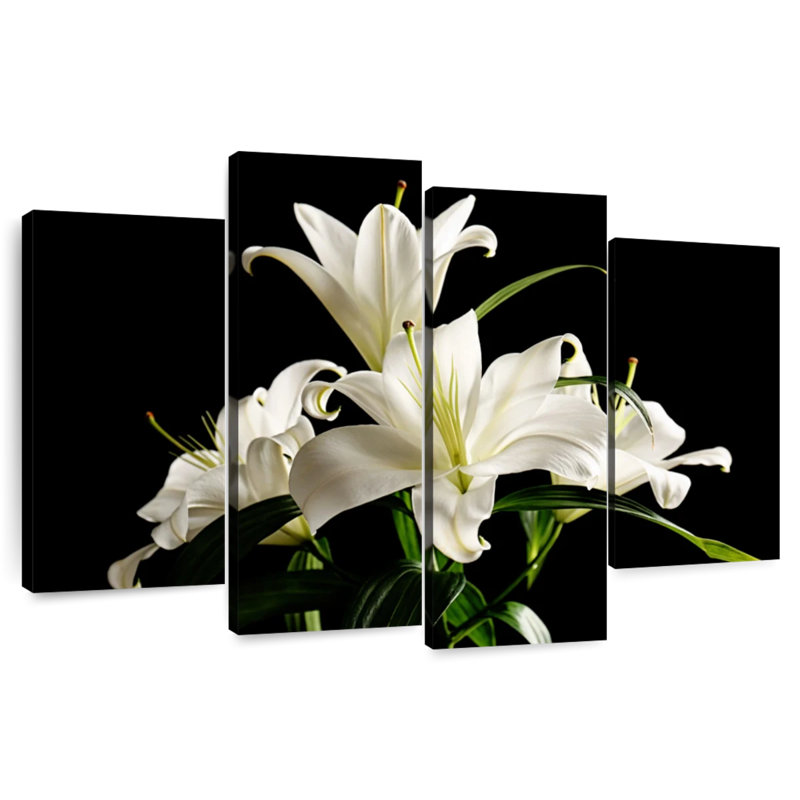 Fleurs de lys blanc Harnek, H 22 po x l 36 po