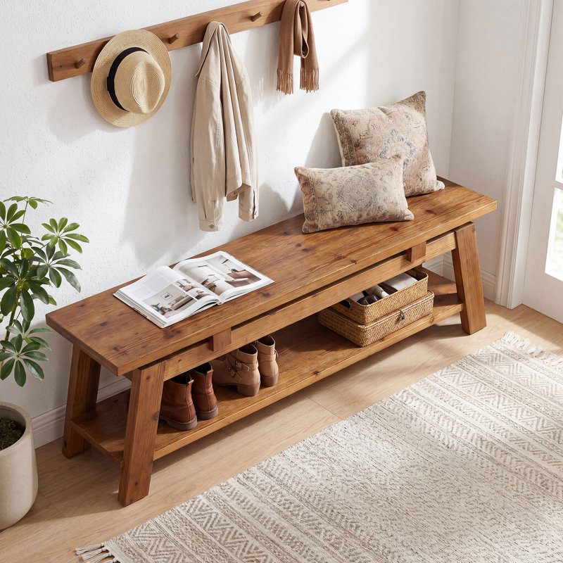 Solid Wood Storage Bench