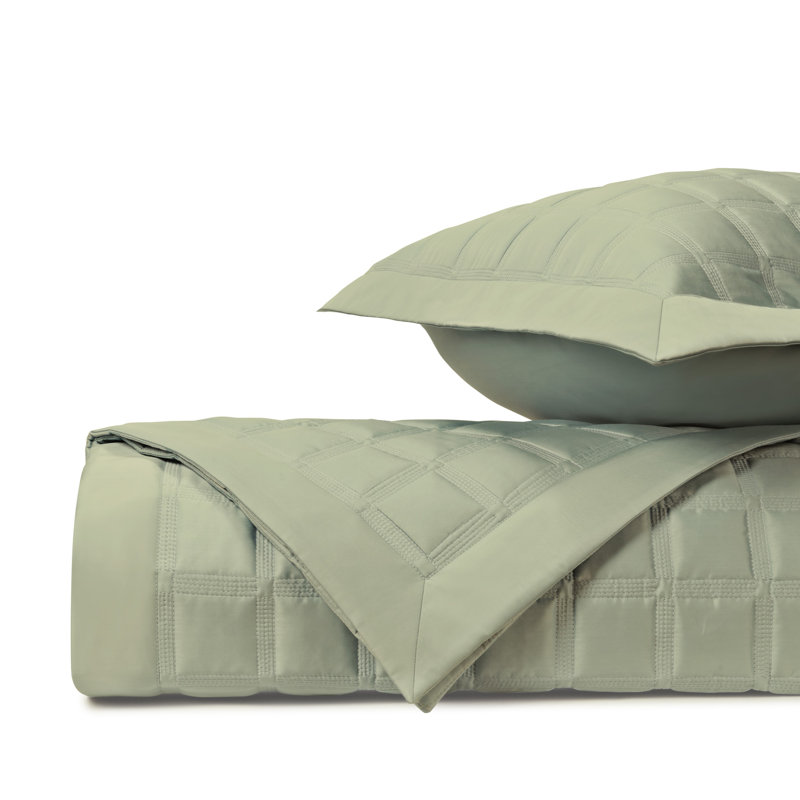 Athens 100% Cotton Sateen Coverlet, King Coverlet, Crystal Green