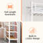 Lit mezzanine simple en fer de couleur blanche, cadre, pointe, espace de travail intégré pour chambre à coucher avec garde-corps continu, compartiments de rangement-646034420