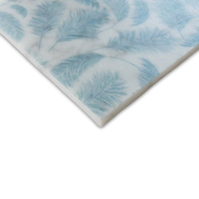 Leaves Carrara Blue Marble  6"x6" Laser Engraved Tile