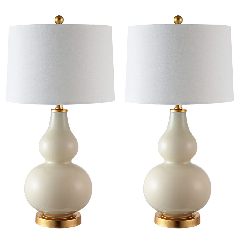 Ensemble de 2 lampes de table Tamara, Crème, crème
