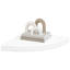 Ensemble de 2 tablettes d'angle en métal flottant blanc-128523876-128523878