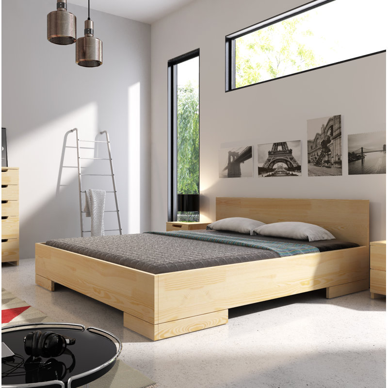 Solid Wood Bed, European Double (140 x 200 cm)