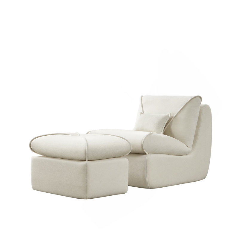 Méridienne avec repose-pieds Boneless, Beige