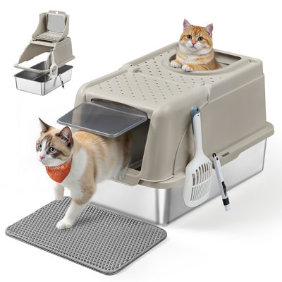 Stainless Steel Enclosed Litter Box
