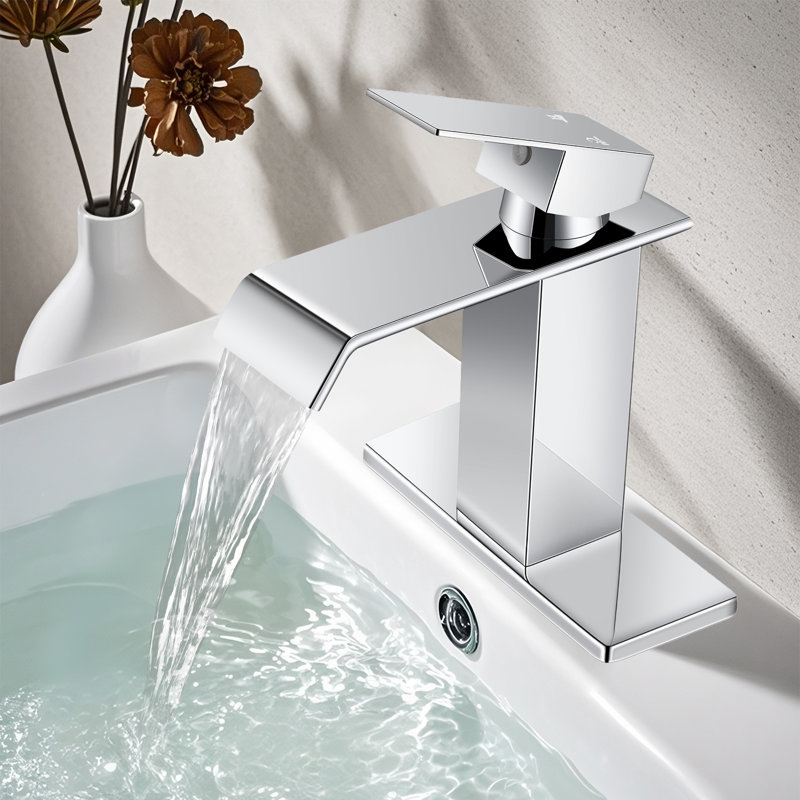 Single-Hole Single-handle Bathroom Faucet with Drain Assembly, Chrome