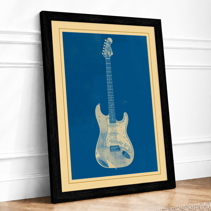 Fender Stratocaster Minimalist - Print, A2 - 59.4 x 42.0 cm, Black