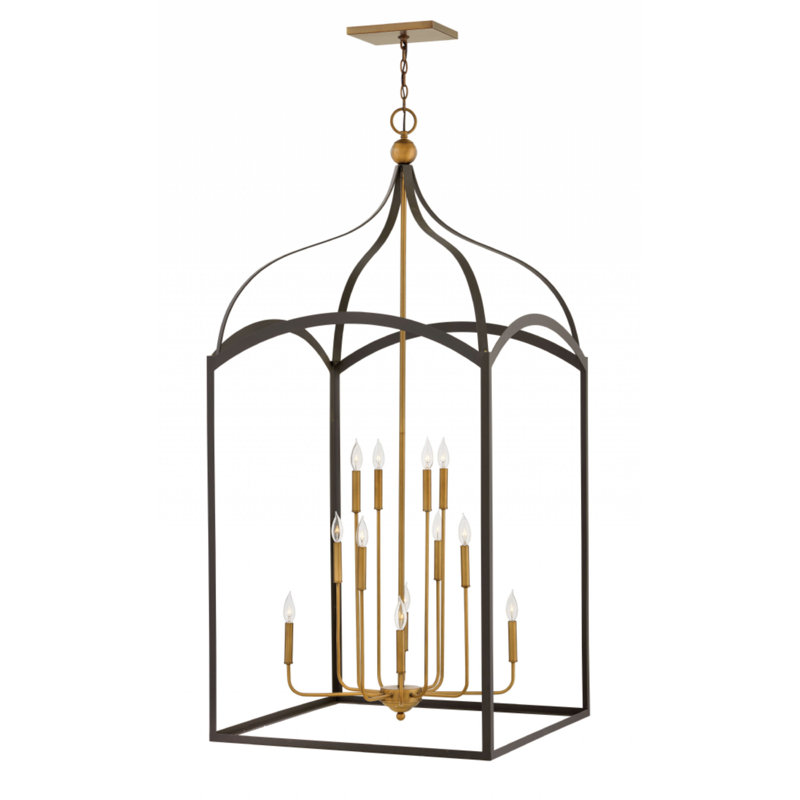 Clarendon 12 - Light Lantern Tiered Chandelier, Bronze