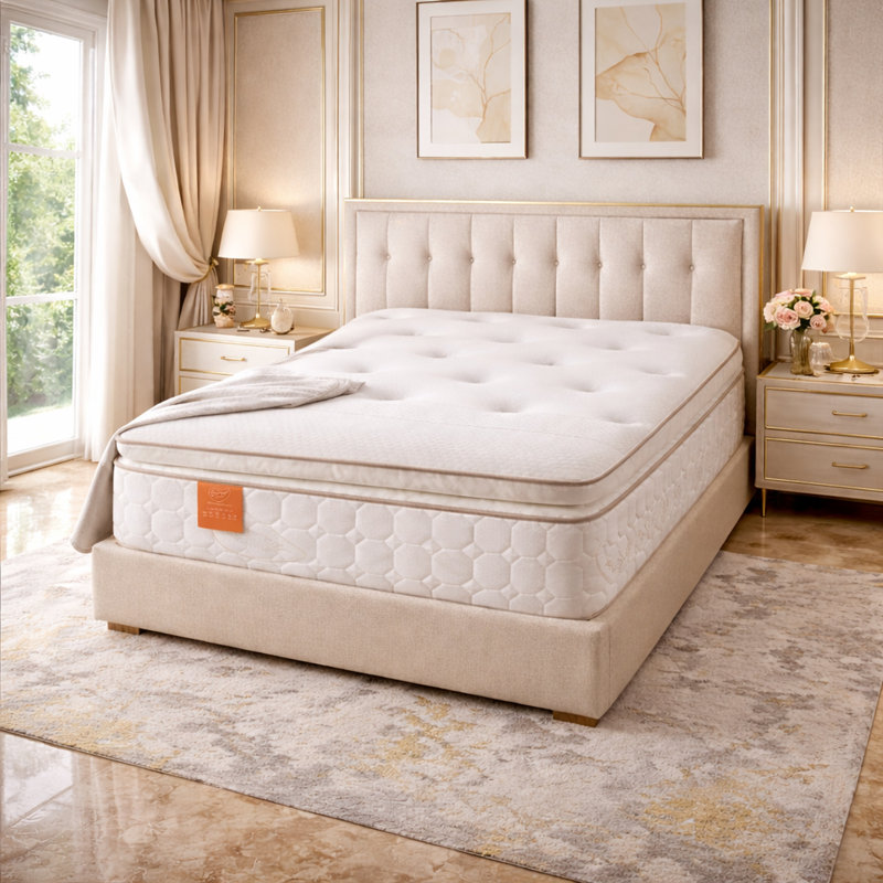 Sareer Furniture Pillow Top Open Coil Mattress, Single (3')
