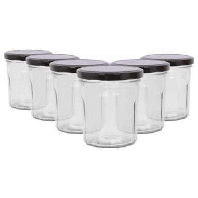 Argon Tableware Glass Jam Jars with Lids