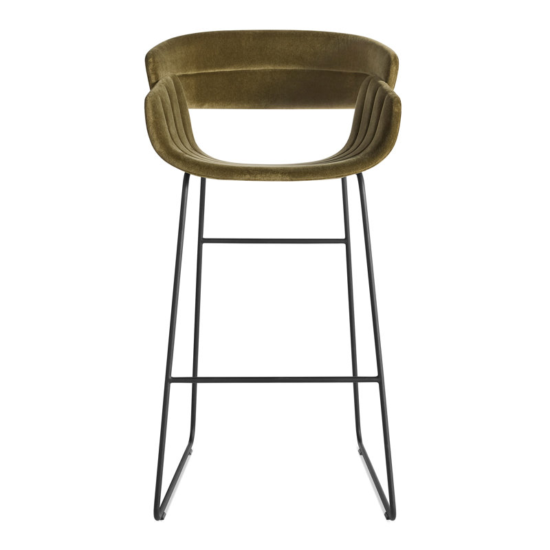 Racer Barstool Moss Velvet, Bar Stool (30" Seat Height), Moss