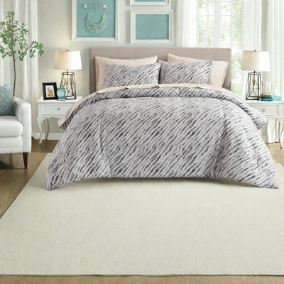 De literie à pièces, microfibre de polyester, ensemble d'édredon moderne gris