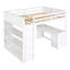Lit mezzanine avec échelle, tablettes et bureau-777669182-777669183