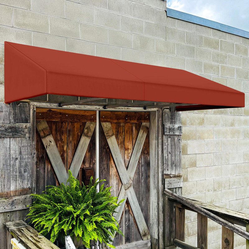 Auvent fixe en tissu acrylique New Yorker Awntech, H 18 po x l 52,5 po x P 36 po, Terre cuite