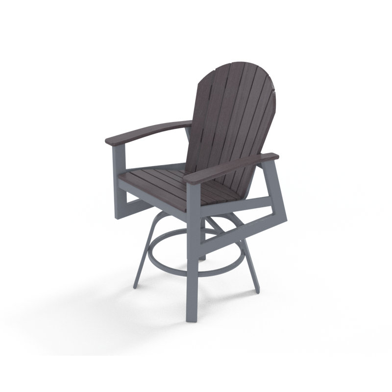 Newport Outdoor Swivel Bar Stool, Boardwalk, 26.75", Snow