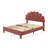 Upholstered Platform Bed with Flower Pattern Velvet Headboard-875723956-875723962