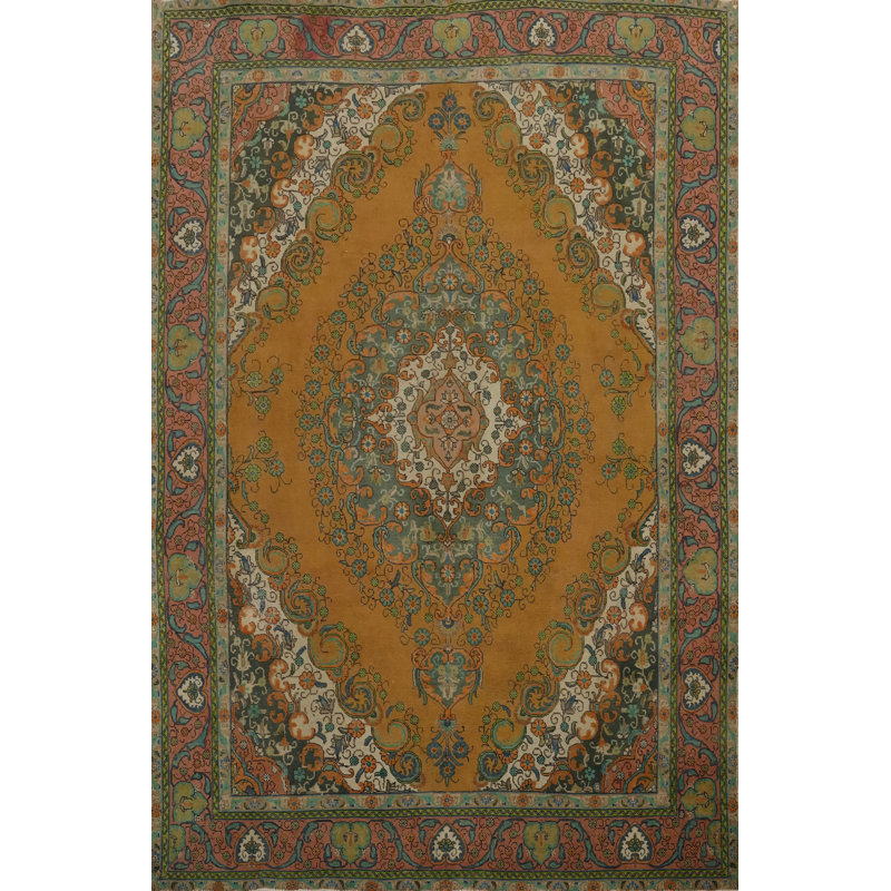Tapis traditionnel rétro en laine 9 x 12