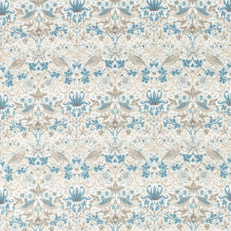 Strawberry Thief Fabric, Slate/Vellum