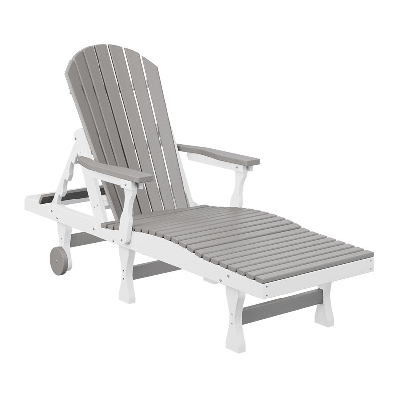 Berlin Gardens Comfo Back Chaise Lounge, Light Gray/White