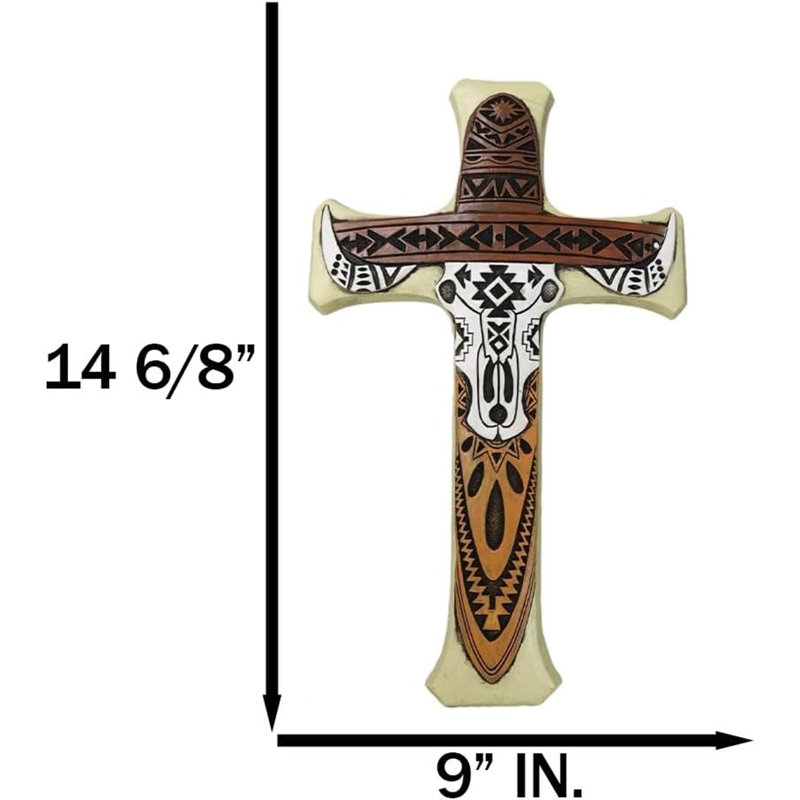 Plaque de croix murale Southwestern Tiki