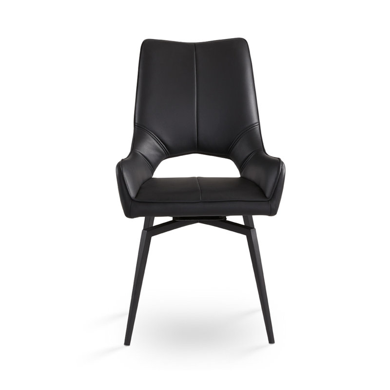 Chaise d'appoint rembourré, Similicuir noir