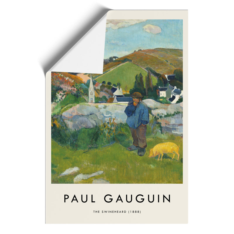 The Swineherd by Paul Gauguin - Unframed Painting, 59cm H x 42cm W x 0.1cm D