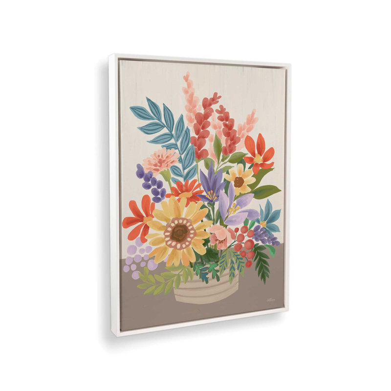 «Bright Basket» par Cat Thurman Designs, reproduction d'art, L 30 x H 40, Toile encadrée, Blanc