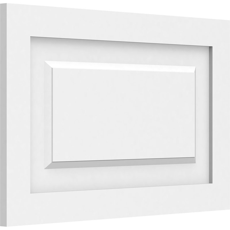 Panneau mural Harrison 3D en blanc, H 14 po x l 22 po x P 0,63 po