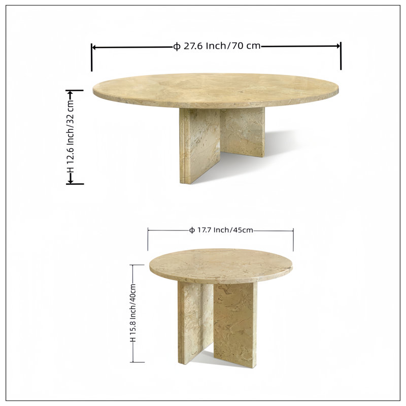 Table basse, Beige/or