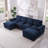 Sectional Sofa Deep Seat Sofa Couch With Ottomans, Corduroy Sofa Sleeper Comfy Upholstered Furniture-300432942