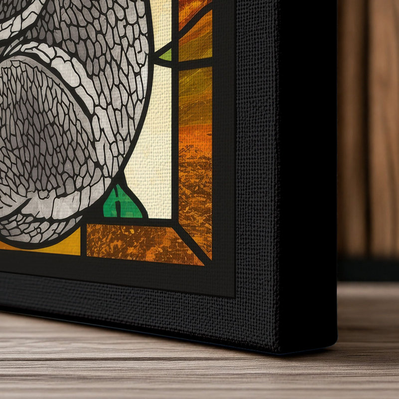 Stained Glass Koala Modern - Wrapped Canvas, 24x16 - 61.0 x 40.6 cm, Black Border