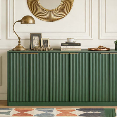 Buffet de 67 pouces avec ondulation moderne et contour arrondi
