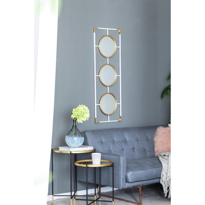 Trois miroirs muraux - or et blanc, style simple, 16,04 x 42,11 pouces de style miroirs - style moderne, 43,3 x 15,7