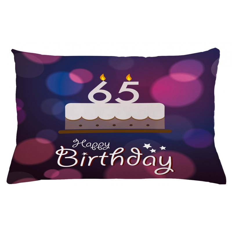 Housse de coussin lombaire intérieur/extérieur 65th birthday, 16 po x 26 po