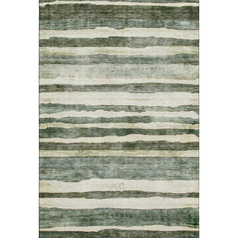 Tapis à rayures Lyndhurst AMF1191 lavable à la machine de qualité supérieure, Rectangle 2 pi 6 po x 3 pi 10 po