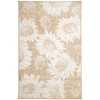 Tapis d'intérieur / extérieur à motif floral tissé à la machine Vanness
