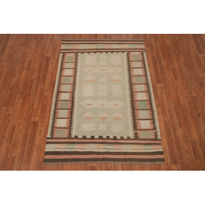 Geometric Kilim Flat Weave Rug 4x6